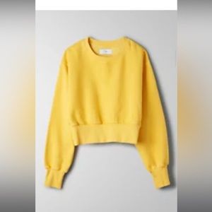 TNA Cropped Yellow Crewneck